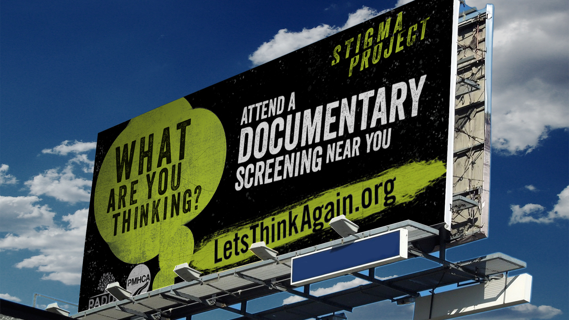 An outdoor billboard advertising Stigma Documentary
